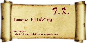 Tomecz Kilény névjegykártya